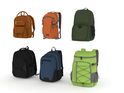 Backpack Bag Collection 3D Model