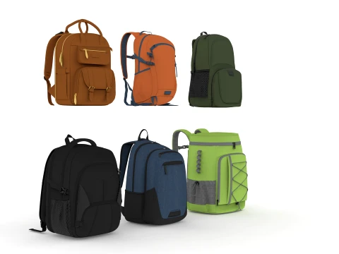 Backpack Bag Collection 3D Model