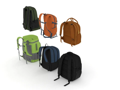 Backpack Bag Collection 3D Model