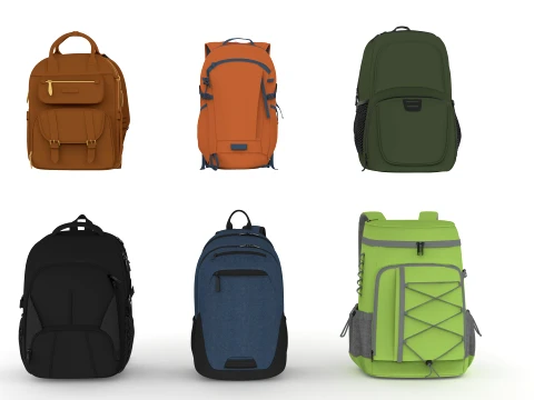 Backpack Bag Collection 3D Model