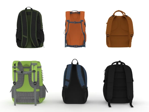 Backpack Bag Collection 3D Model