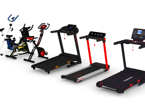 Treadmill and Exercise Bike Collection 3D Model
