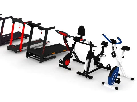 Treadmill and Exercise Bike Collection 3D Model