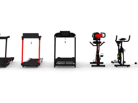Treadmill and Exercise Bike Collection 3D Model