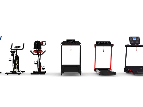 Treadmill and Exercise Bike Collection 3D Model