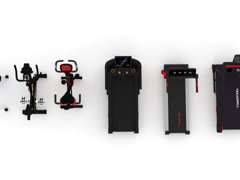 Treadmill and Exercise Bike Collection 3D Model