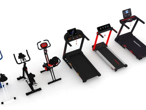 Treadmill and Exercise Bike Collection 3D Model