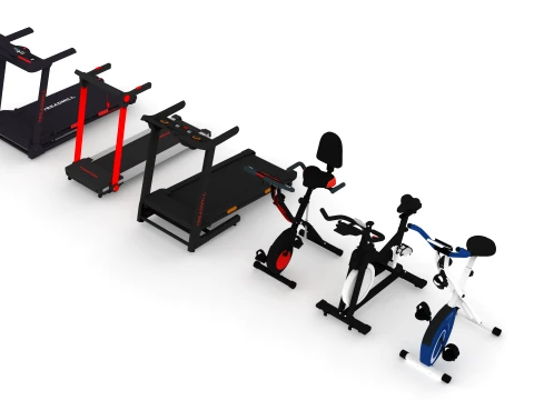 Treadmill and Exercise Bike Collection 3D Model