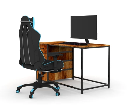 Computer Desk and Chair 3D Model