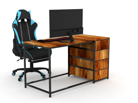 Computer Desk and Chair 3D Model