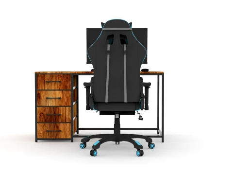 Computer Desk and Chair 3D Model