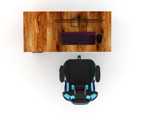 Computer Desk and Chair 3D Model