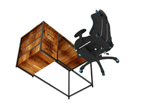 Computer Desk and Chair 3D Model