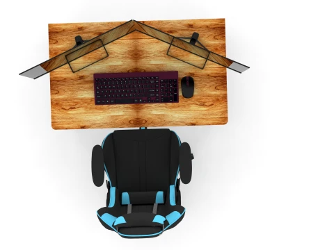 Computer Desk and Chair 3D Model