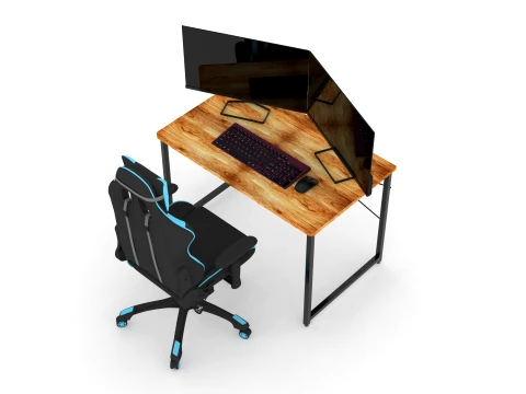 Computer Desk and Chair 3D Model