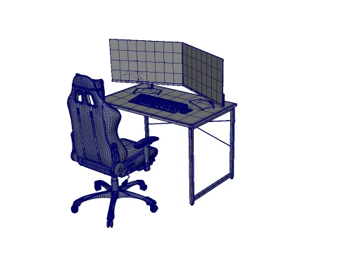 Computer Desk and Chair 3D Model