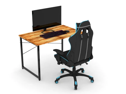 Computer Desk and Chair 3D Model