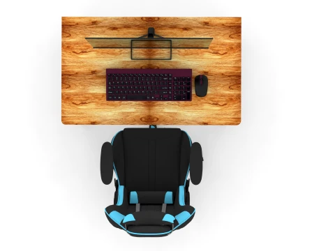 Computer Desk and Chair 3D Model