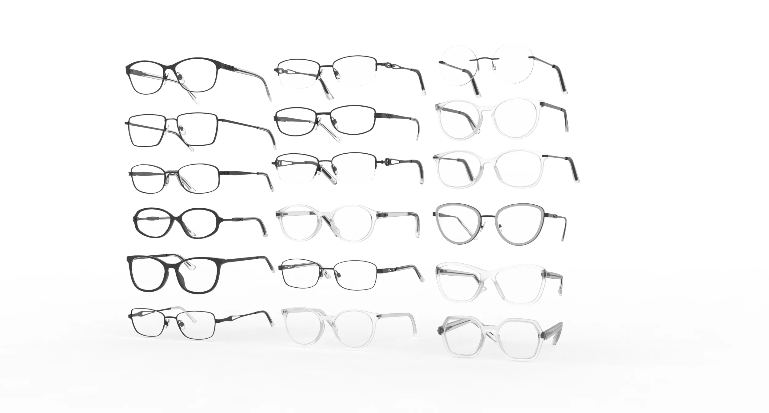 Spectacles Collection 3D Model .c4d .max .obj .3ds .fbx .stl .blend