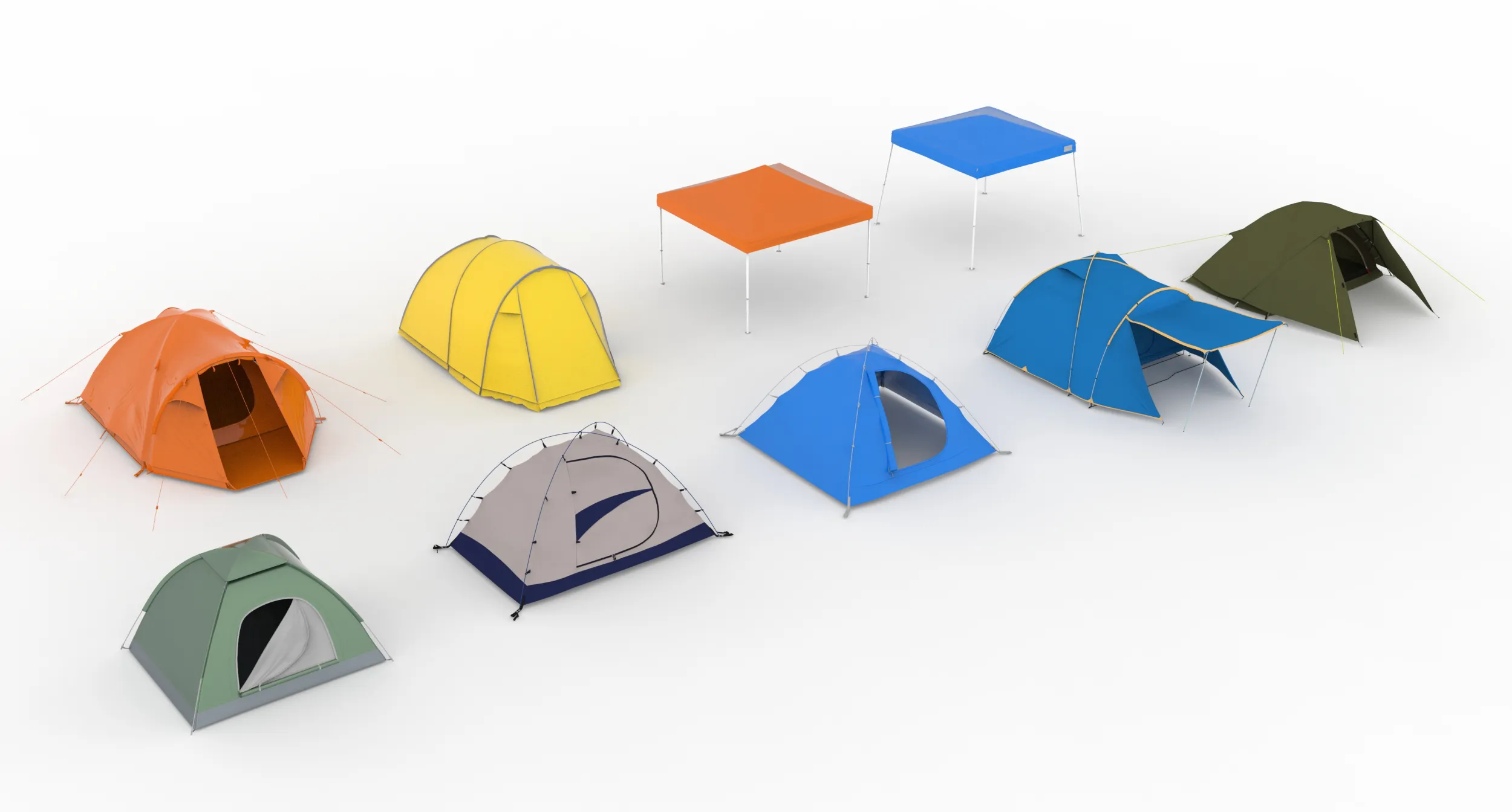 Tent collection 3D Model .c4d .max .obj .3ds .fbx .stl .blend 