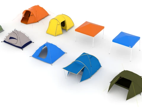 Tent collection 3D Model