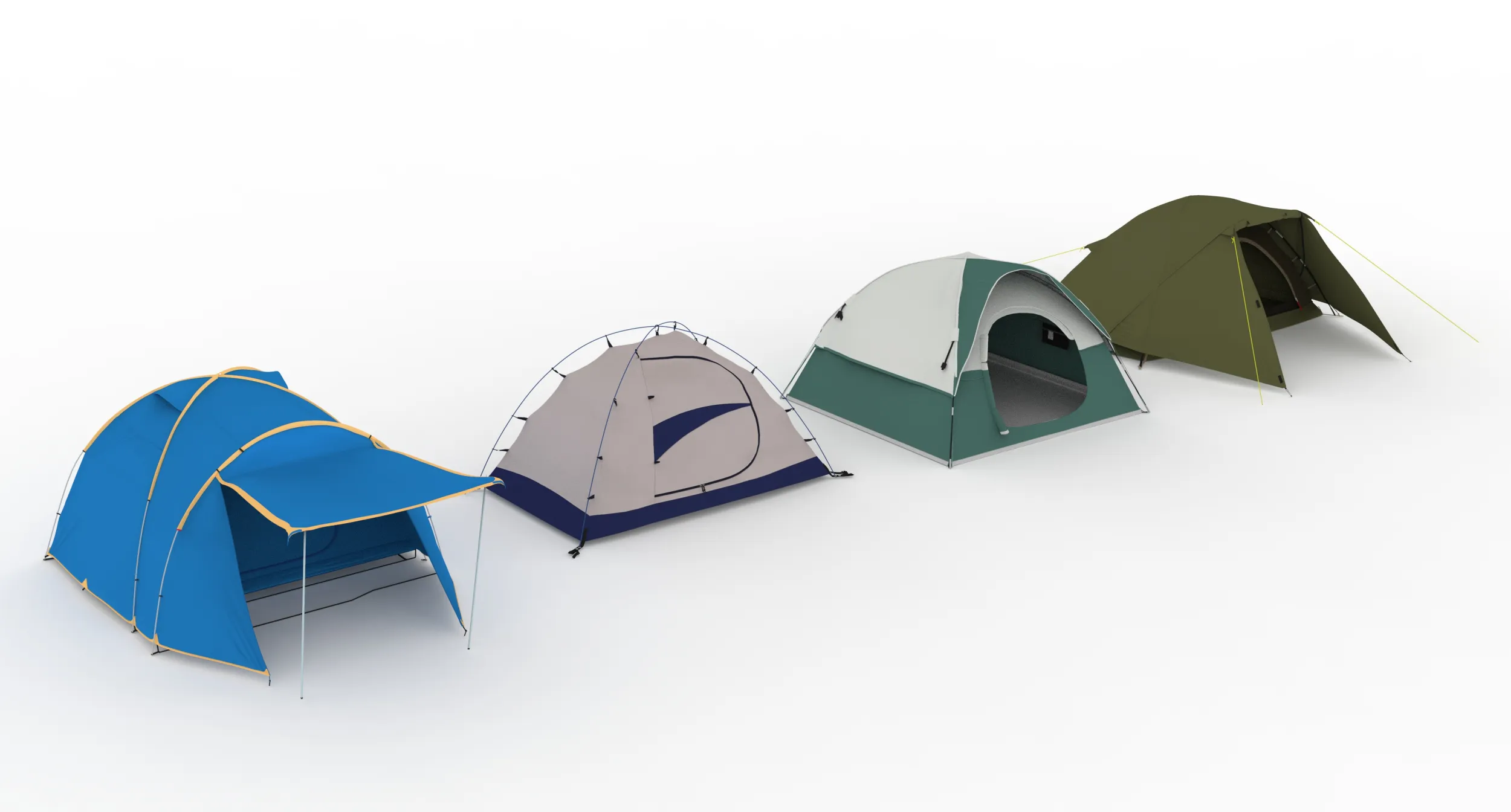 Tent collection 3D Model .c4d .max .obj .3ds .fbx .stl .blend 