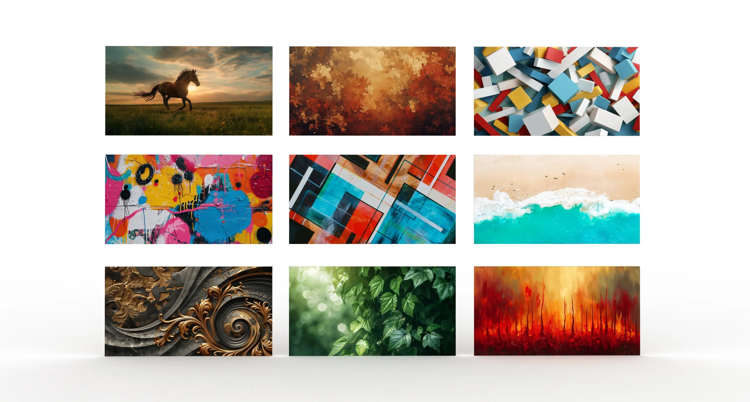 9 wall paintings 3D Model .c4d .max .obj .3ds .fbx .stl .blend 