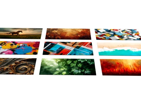 9 wall paintings 3D Model
