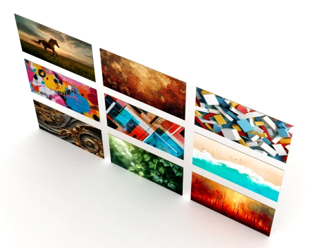 9 wall paintings 3D Model