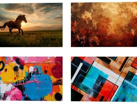 9 wall paintings 3D Model