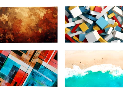 9 wall paintings 3D Model