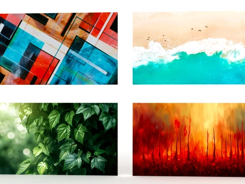 9 wall paintings 3D Model