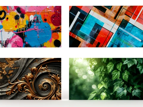 9 wall paintings 3D Model