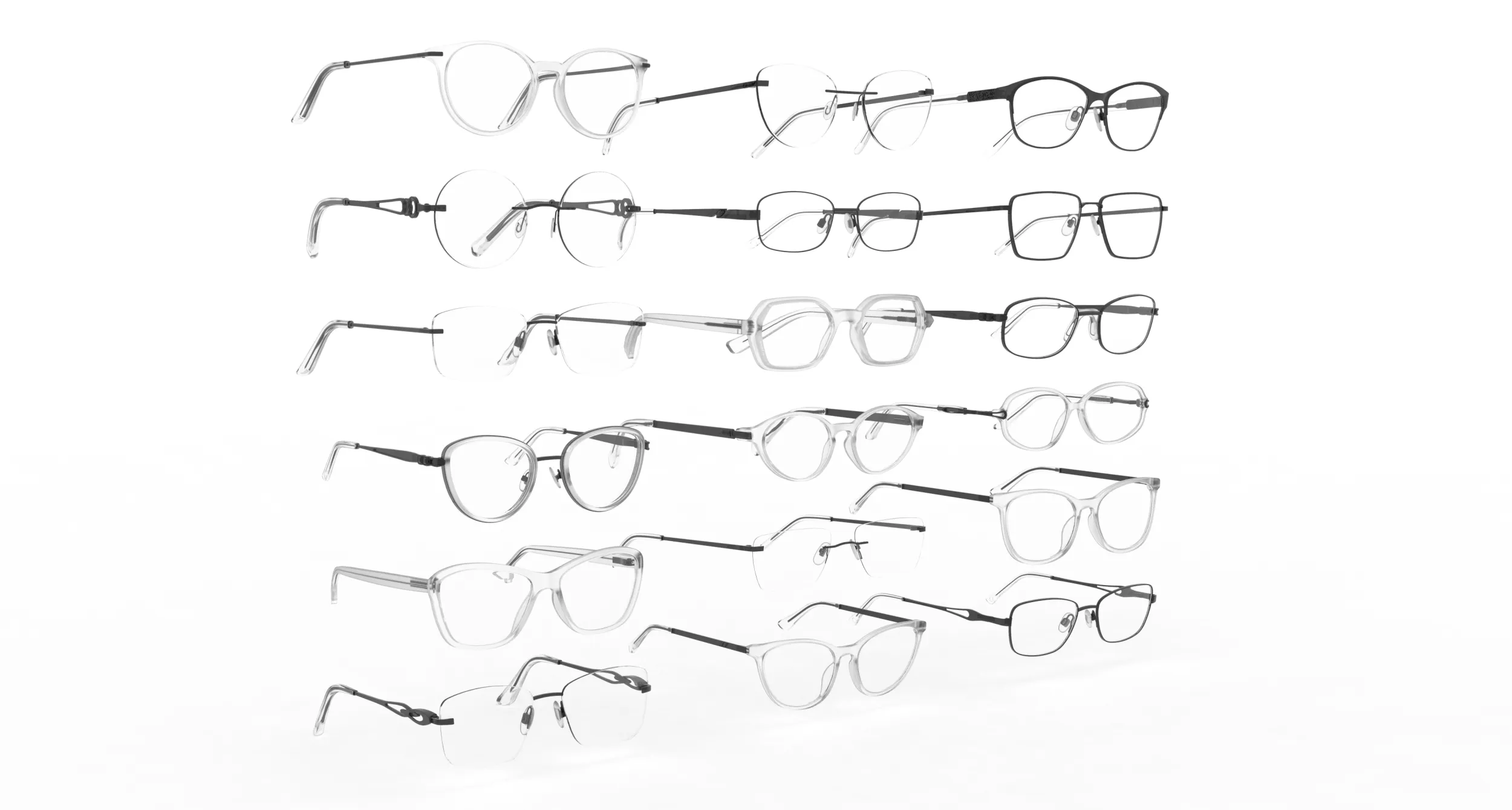 Spectacles Collection 3D Model .c4d .max .obj .3ds .fbx .stl .blend