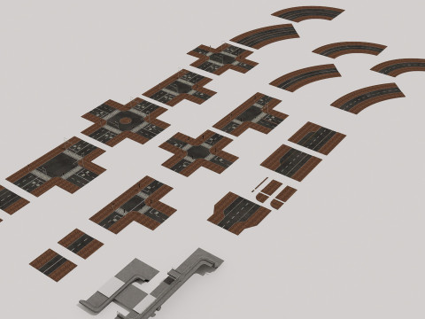 模块化道路系统包 3D 模型