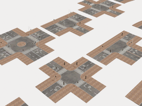模块化道路系统包 3D 模型