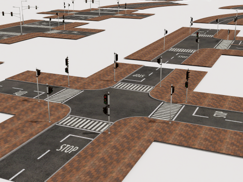 模块化道路系统包 3D 模型