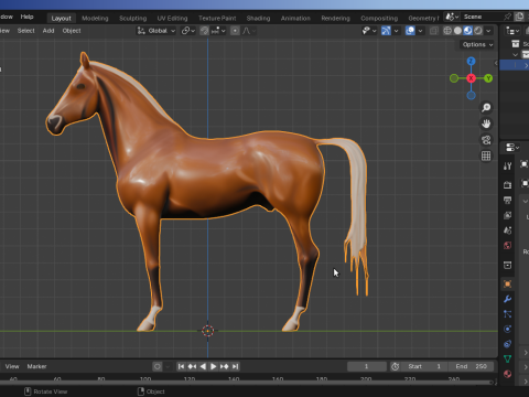 Horse Rigged Low-Poly 3D Model
