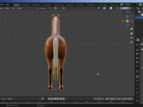 Horse Rigged Low-Poly 3D Model