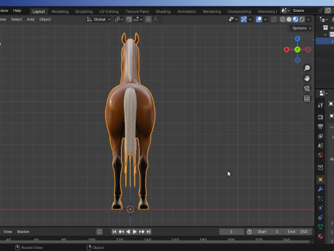 At Armalı D&uuml;ş&uuml;k Poli 3D Model