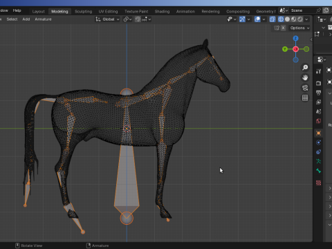 Horse Rigged Low-Poly 3D Model