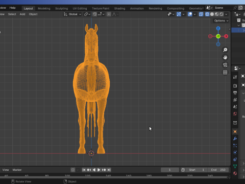 Horse Rigged Low-Poly 3D Model