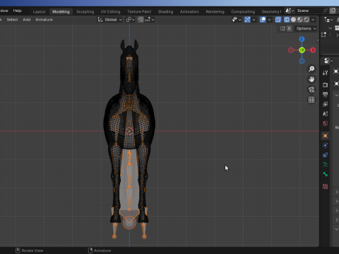 Horse Rigged Low-Poly 3D Model