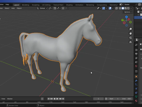 At Armalı D&uuml;ş&uuml;k Poli 3D Model