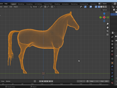 Horse Rigged Low-Poly 3D Model