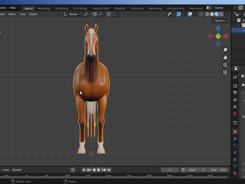 Horse Rigged Low-Poly 3D Model