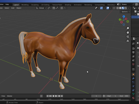 Horse Rigged Low-Poly 3D Model
