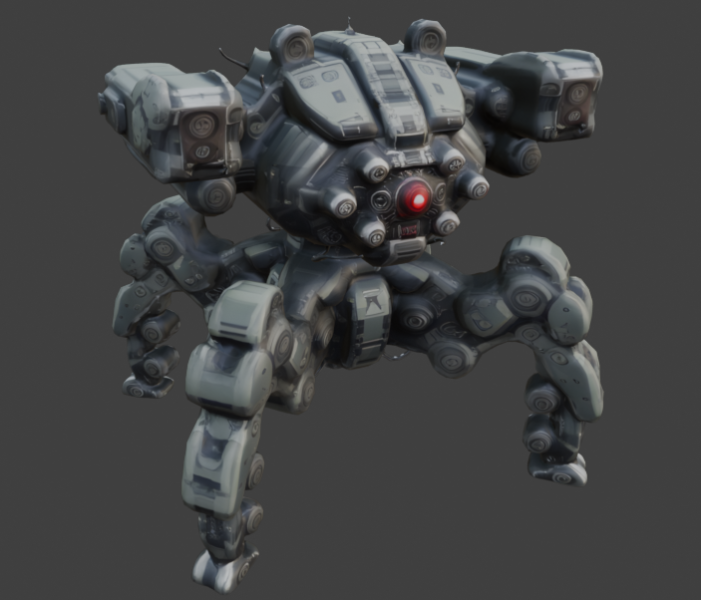 Quat-Robot 3D Model .c4d .max .obj .3ds .fbx .stl .blend 