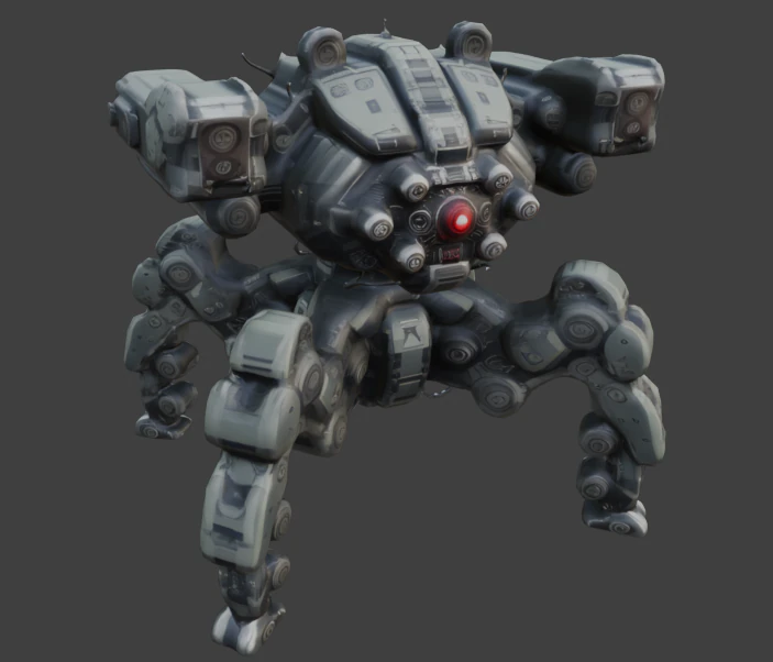 Quat-Robot 3D Model .c4d .max .obj .3ds .fbx .stl .blend 