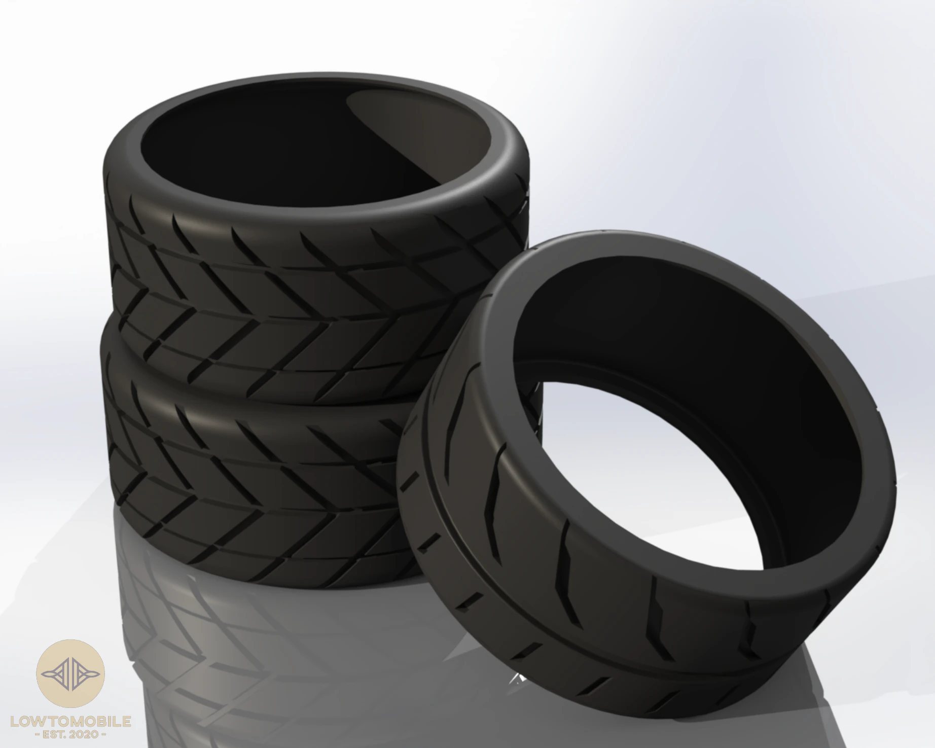 3-Car Tire Pack Full Scale 16 Inch 3D Printable Models 3D Model .c4d .max .obj .3ds .fbx .stl .blend 